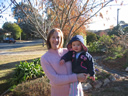 Sharon and Kaitlyn Outside the home, on a Sunny Winters Day